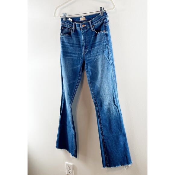 Mother The Weekender Fray Flare Mid Rise Jeans Connect The Dots Blue 27 - Picture 11 of 13